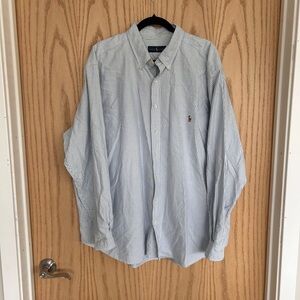Ralph Lauren Light Blue & White Striped Oxford Button-Down Shirt